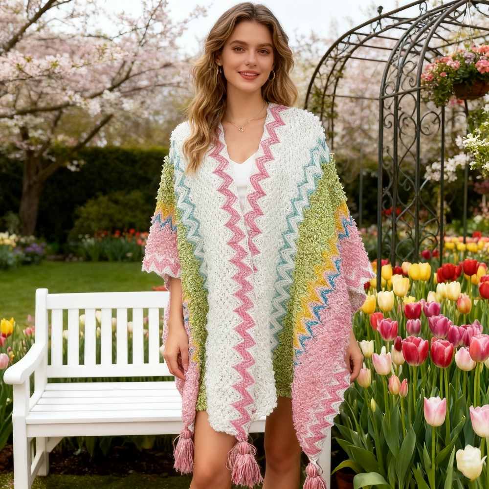 Go Ethnic Fashion - 民族風のマント、冬の旅行の必需品、ケープ、北風カーディガン、暖かさを保つためのフリンジ付きブランケット