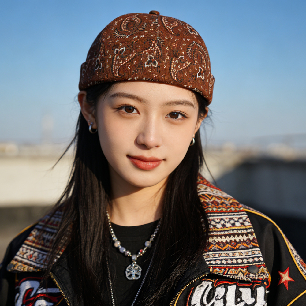 レトロペイズリー柄ヤピグアピ帽子女性エスニックスタイルファッ - Go Ethnic Fashion のレビューと価格